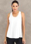 ICTIVE Workout Tops for Women Loose Fit Racerback Mesh Backless Muscle Tank Athletic Exercise Gym Shirts White L