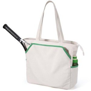 SMRITI Tennis Tote Bag Canvas, Large Sports Handbag Tennis Racket Bag for Women, Portable Tennis Racquet Shoulder Bag for Badminton, Pickleball, Padel