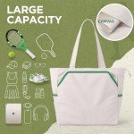 SMRITI Tennis Tote Bag Canvas, Large Sports Handbag Tennis Racket Bag for Women, Portable Tennis Racquet Shoulder Bag for Badminton, Pickleball, Padel