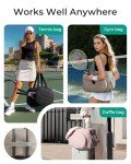 BAGSMART Gym Bag for Women, Tennis Bag Holds 2 Rackets with Shoe Compartment & Wet Pocket, Sports Duffle Bags fits up to 15.6" Laptop, Women Overnight Weekend Bag, Camel