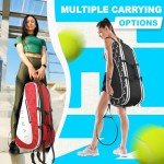 UNIHIMAL Tennis Bag 6 Rackets, Tennis Backpack Large Storage with Shoes Compartment, Cooler Pocket & Removeable Shoulder Strap, Multifunction Tennis Racket Bag for Sport Equipment