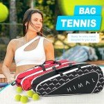 UNIHIMAL Tennis Bag 6 Rackets, Tennis Backpack Large Storage with Shoes Compartment, Cooler Pocket & Removeable Shoulder Strap, Multifunction Tennis Racket Bag for Sport Equipment