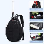 KAVIGOR Tennis Bag Holds 2 Rackets, Quilted Tennis Backpack, Waterproof Crossbody Sling Pickleball Bags for Women, Men and Youth