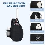 KAVIGOR Tennis Bag Holds 2 Rackets, Quilted Tennis Backpack, Waterproof Crossbody Sling Pickleball Bags for Women, Men and Youth