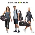 Ytonet Tennis Bag 6 Rackets, Large Tennis Racket Bag for Men Women with Insulated Pocket Shoe Compartment Water Resistant 3-Ways Carry Padded Badminton Cover for Pro/Team/Familiy Training, Black