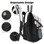 WOLT Tennis Bag - Large Tennis Racket Backpack for Men & Women - Ventilated Shoe Compartment - Holds 2 Rackets