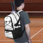 WOLT Tennis Bag - Large Tennis Racket Backpack for Men & Women - Ventilated Shoe Compartment - Holds 2 Rackets