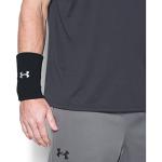 Under Armour Unisex-Adult 6-inch Performance Wristband 2-Pack , Black (001)/White , One Size Fits All