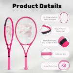 BatZoom Tennis Racket for Beginners & Adults - Lightweight Graphite Racquet with Comfortable Grip | Shock Reduction Technology | Includes Carrying Bag(Color Options)