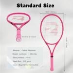 BatZoom Tennis Racket for Beginners & Adults - Lightweight Graphite Racquet with Comfortable Grip | Shock Reduction Technology | Includes Carrying Bag(Color Options)