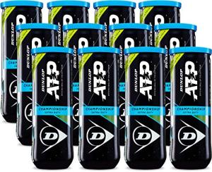 Dunlop Sports ATP Championship Extra Duty Tennis Balls, 12 x 3-Ball cans