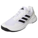 adidas Men's Gamecourt 2 Tennis Shoes, White/Core Black/White, 9