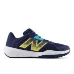 New Balance Men's 696 V6 Tennis Shoe, White/Clementine, 14 Wide