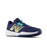 New Balance Men's 696 V6 Tennis Shoe, White/Clementine, 14 Wide