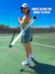 Portable Tennis Ball Pickup Tube with Adjustable Shoulder Strap - Lightweight Tennis Ball Holder and Collector, Holds 15 Balls - Tennis and Paddle Ball Grabber, Retriever, and Carrier (Transparent)