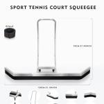 Squeegee for Concrete Floor,Tennis Court Heavy Duty&Large Squeegee,Suitable for Garages, Floors, Various Uutdoor Sports Fields Stainless Steel +2 EVN Blades Removable Assembly, Silver