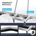 Squeegee for Concrete Floor,Tennis Court Heavy Duty&Large Squeegee,Suitable for Garages, Floors, Various Uutdoor Sports Fields Stainless Steel +2 EVN Blades Removable Assembly, Silver