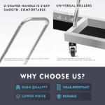 Squeegee for Concrete Floor,Tennis Court Heavy Duty&Large Squeegee,Suitable for Garages, Floors, Various Uutdoor Sports Fields Stainless Steel +2 EVN Blades Removable Assembly, Silver