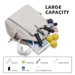G4Free Pickleball Bag, Large Pickleball Backpack for Women and Men, Padel Bag Fits 2 to 4 Paddles, Casual Sports Gym Tennis,Ivory