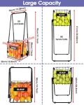 Portable Pickleball & Tennis Ball Collector - Easily Pick Up Pickleball Retriever Basket Ball Caddy Carrier Picker Hopper with Wheels