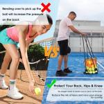 Portable Pickleball & Tennis Ball Collector - Easily Pick Up Pickleball Retriever Basket Ball Caddy Carrier Picker Hopper with Wheels