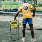 Portable Pickleball & Tennis Ball Collector - Easily Pick Up Pickleball Retriever Basket Ball Caddy Carrier Picker Hopper with Wheels