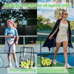 Portable Pickleball & Tennis Ball Collector - Easily Pick Up Pickleball Retriever Basket Ball Caddy Carrier Picker Hopper with Wheels
