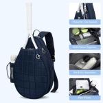 KAVIGOR Tennis Bag Holds 2 Rackets, Quilted Tennis Backpack, Waterproof Crossbody Sling Pickleball Bags for Women, Men and Youth