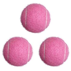 HPWFHPLF Tennis Balls, 3 Pack Practice Tennis Ball for Beginners, Training Playing Tennis Balls for Pet Dogs (Pink)