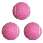 HPWFHPLF Tennis Balls, 3 Pack Practice Tennis Ball for Beginners, Training Playing Tennis Balls for Pet Dogs (Pink)