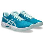 ASICS Women's Gel-Game 9 Tennis Shoes, 8, Teal Blue/White