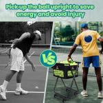TurboStride Tennis Ball Hopper Cart with 4 Wheels – Foldable, Large Capacity Pickleball & Tennis Ball Collector for Court Training & Coaching