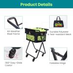 TurboStride Tennis Ball Hopper Cart with 4 Wheels – Foldable, Large Capacity Pickleball & Tennis Ball Collector for Court Training & Coaching