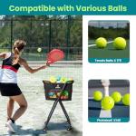 TurboStride Tennis Ball Hopper Cart with 4 Wheels – Foldable, Large Capacity Pickleball & Tennis Ball Collector for Court Training & Coaching