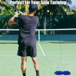 Magicorange Tennis Trainer Rebound Ball with 6 String Balls, Solo Tennis Training Equipment for Self Tennis PracitceTraining for Beginner (Blue)