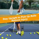 Poweruck Pickleball Tennis Ball Hopper Set with 20 Outdoor Pickleball Balls, Ball Basket Holder, Court Equipment for Beginner, Black