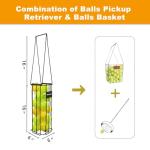 Poweruck Pickleball Tennis Ball Hopper Set with 20 Outdoor Pickleball Balls, Ball Basket Holder, Court Equipment for Beginner, Black