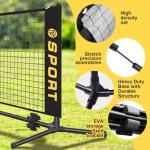 Furypiont 10 FT Mini Portable Tennis Net Equipment Set with Rubber Volleyball,Pump and Potable Carry Bag.Adjustable Height 2.7FT-5.1FT for Badminton Net, Volleyball Net,Soccer Net,Pickleball Net