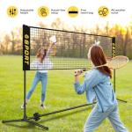 Furypiont 10 FT Mini Portable Tennis Net Equipment Set with Rubber Volleyball,Pump and Potable Carry Bag.Adjustable Height 2.7FT-5.1FT for Badminton Net, Volleyball Net,Soccer Net,Pickleball Net