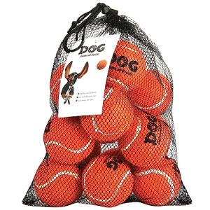 AMA SPORT Tennis Balls for Dogs 12 Pack 2.5" Orange Dog Tennis Balls for Puppy Small Medium Dog Toys, Designed for Dogs Floating, Water-Hunting, Fetch, Fun Playing, Daily Exercise, Mid-air Catching