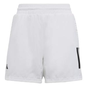 adidas Boys' Club Tennis 3-Stripes Shorts, White (2023), Large