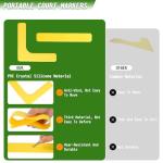 Hikeen Court Lines Marker Kit Anti-Slip and Wind-Resistant Throw Down Markers 28pcs, Pickleball Net Court for Outdoor Indoor Court
