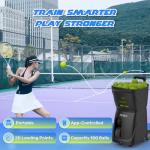 PT-Smart Tennis Ball Machine, App-Controlled, 12–75 mph Speed, 1.8–8s Feed Interval, 100-Ball Capacity, 20 Landing Points, 5Hour Battery, Lightweight Design – for Beginners to Intermediate Players
