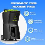 PT-Smart Tennis Ball Machine, App-Controlled, 12–75 mph Speed, 1.8–8s Feed Interval, 100-Ball Capacity, 20 Landing Points, 5Hour Battery, Lightweight Design – for Beginners to Intermediate Players
