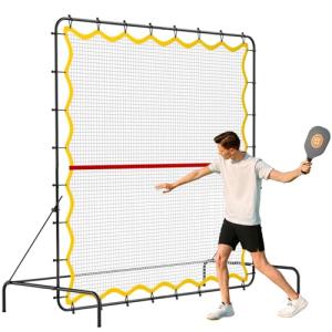 Pickleball Rebounder Net 6.5x6.5ft Portable Tennis Practice Wall Rebound Net Adjustable Tilt, Sport Training Equipment Bounce Back Net, for Court Backyard and Indoor & Outdoor