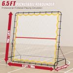 Pickleball Rebounder Net 6.5x6.5ft Portable Tennis Practice Wall Rebound Net Adjustable Tilt, Sport Training Equipment Bounce Back Net, for Court Backyard and Indoor & Outdoor