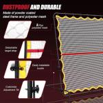Pickleball Rebounder Net 6.5x6.5ft Portable Tennis Practice Wall Rebound Net Adjustable Tilt, Sport Training Equipment Bounce Back Net, for Court Backyard and Indoor & Outdoor