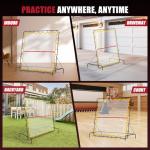 Pickleball Rebounder Net 6.5x6.5ft Portable Tennis Practice Wall Rebound Net Adjustable Tilt, Sport Training Equipment Bounce Back Net, for Court Backyard and Indoor & Outdoor