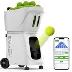 PUSUN PT-SAMRT PRO-Internal Spin Tennis Ball Machine - Smart App Control - 100+ Ball Capacity - Professional Training Equipment - Realistic Ball Trajectory Simulation - 4-6 Hour Battery Life (White)