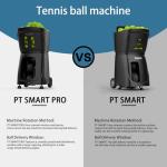 PUSUN PT-SAMRT PRO-Internal Spin Tennis Ball Machine - Smart App Control - 100+ Ball Capacity - Professional Training Equipment - Realistic Ball Trajectory Simulation - 4-6 Hour Battery Life (White)